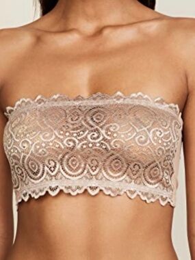 FREE PEOPLE Nude Lace Strapless Bandeau Size M
